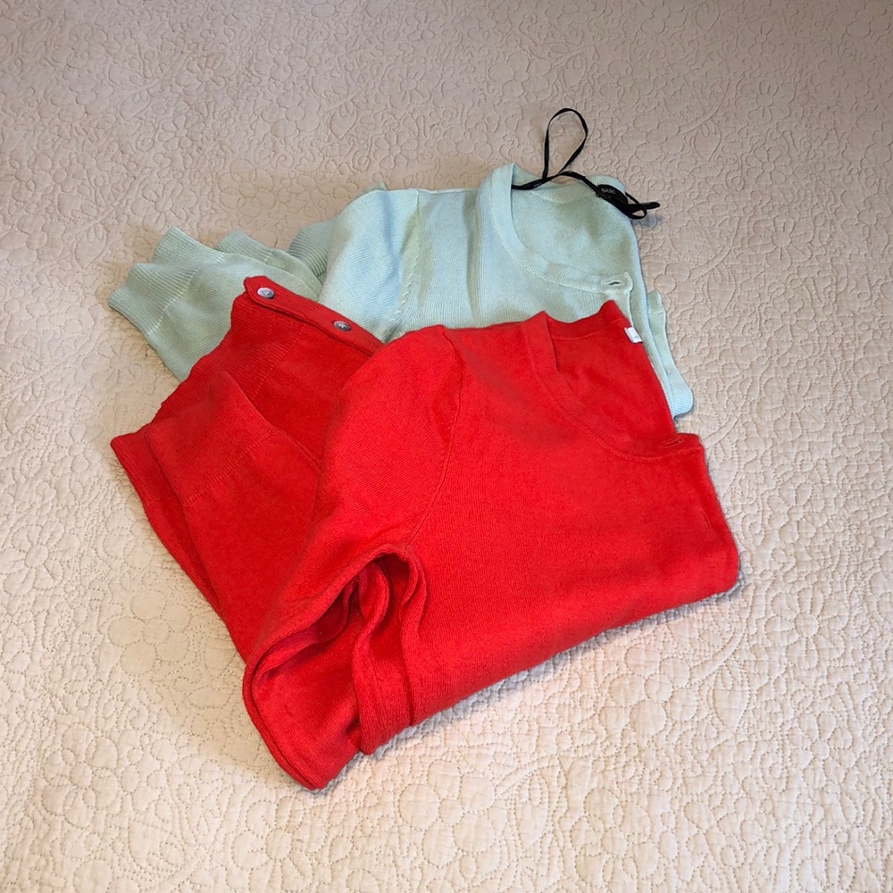 Mint & poppy colored cardigan bundle